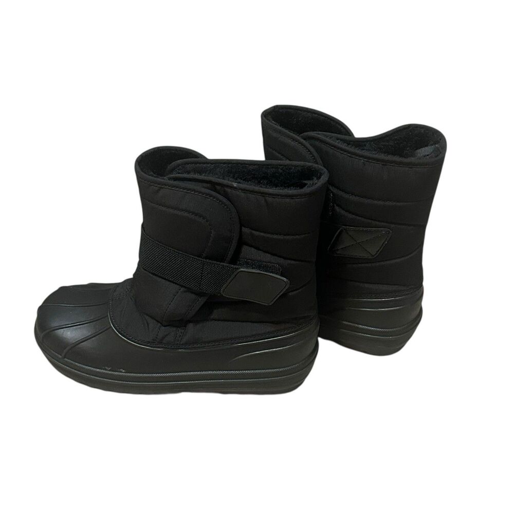 Childrens Place Black Snow Boots Size 5 Winter Ski Waterproof Insulated Faux Fur